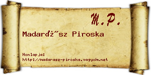 Madarász Piroska névjegykártya