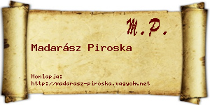 Madarász Piroska névjegykártya